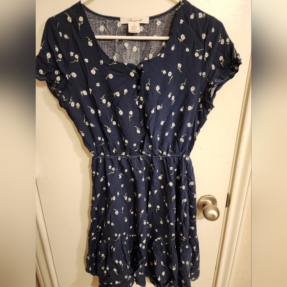 Navy and white dress